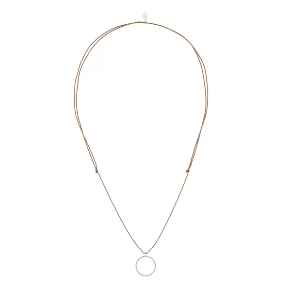 Leaf Jewelry Glückshalskettchen Circle, 925 Sterlingsilber, Beige Online Shopping