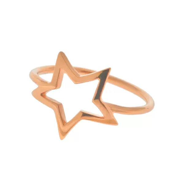 Leaf Jewelry Ring ONE STAR, 18 K Rosegold vergoldet, Gr.56 Exklusivangebot