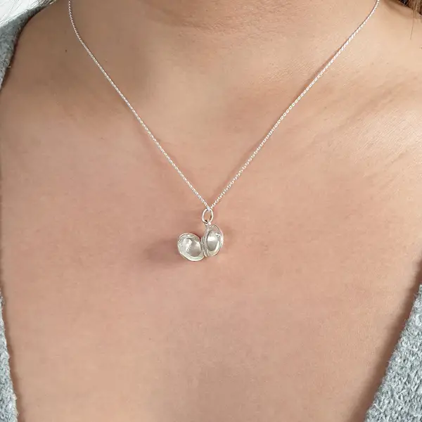 Leaf Jewelry Silber Medaillon Halskette Jubiläumsangebot
