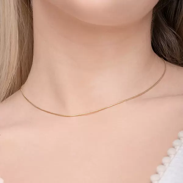 Leaf Jewelry Choker Snake, 43 cm, 18 K Gelbgold vergoldet Große Rabatte