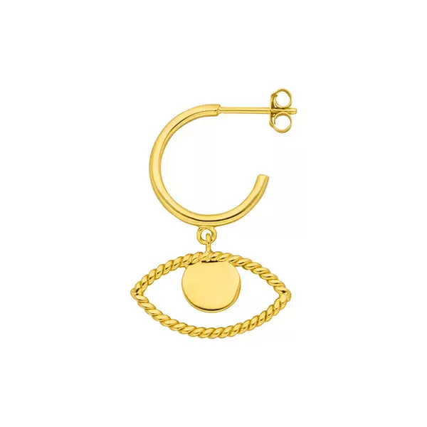 Leaf Jewelry Single Creole Evil Eye Twist, 18 K Gelbgold vergoldet Saisonale Angebote