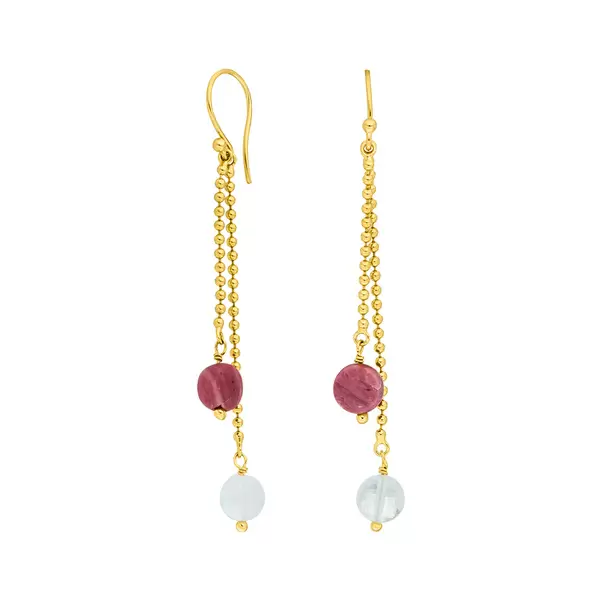 Leaf Jewelry Ohrhänger Gorgeous Gems, 18 K Gelbgold vergoldet Kauf eins, bekomm eins gratis