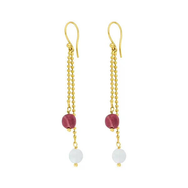 Leaf Jewelry Ohrhänger Gorgeous Gems, 18 K Gelbgold vergoldet Kauf eins, bekomm eins gratis