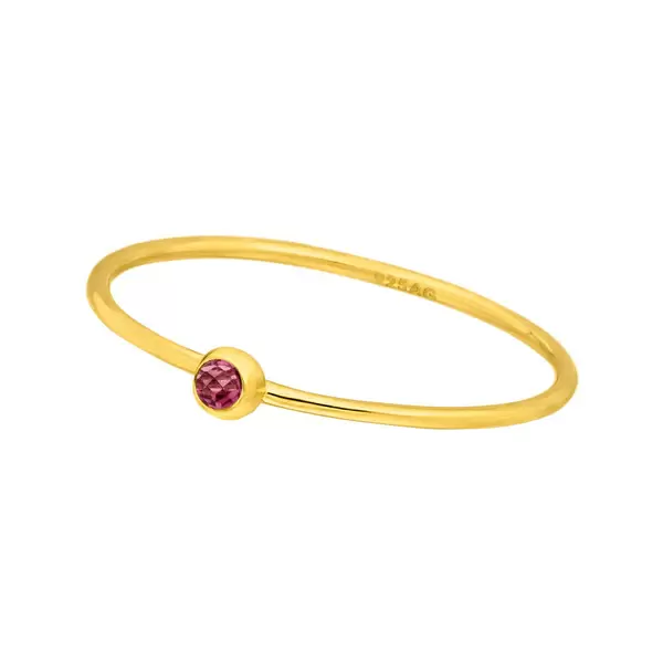 Leaf Jewelry Ring Solitaire, Ruby, 18 K Gelbgold vergoldet, Gr.50 Sonderangebote
