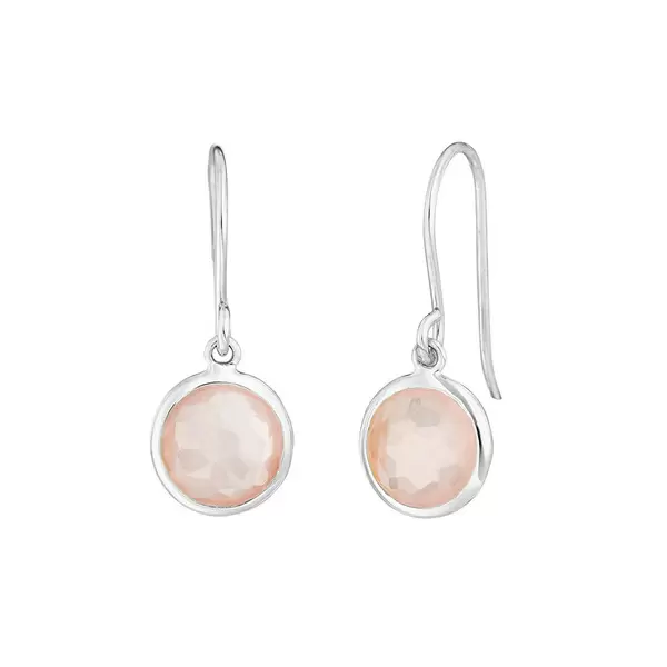 Leaf Jewelry Ohrringe Rosenquarz, 14 K Weißgold Wochenangebot