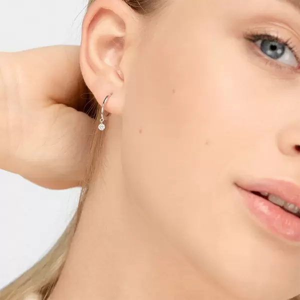 Leaf Jewelry Creole Pure mit Diamanten, 18 K Weissgold Begrenzte Freigabe