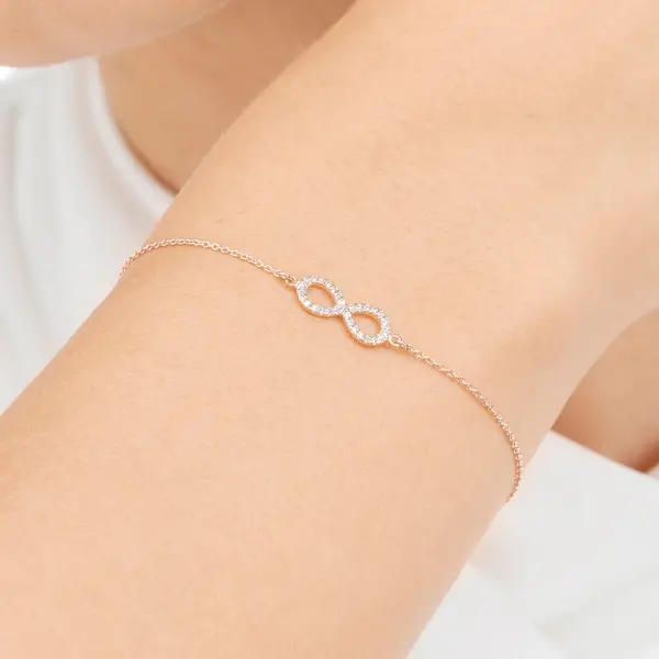 Leaf Jewelry Armkette Infinity mit Diamanten, 18 K Roségold JETZT KAUFEN