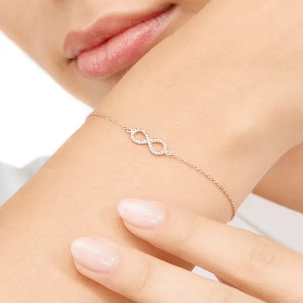 Leaf Jewelry Armkette Infinity mit Diamanten, 18 K Roségold JETZT KAUFEN
