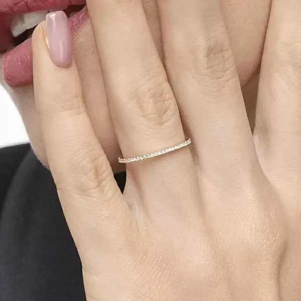 Leaf Jewelry Memoryring mit Diamanten, 18 K Gelbgold Zeitbegrenzte Promotion