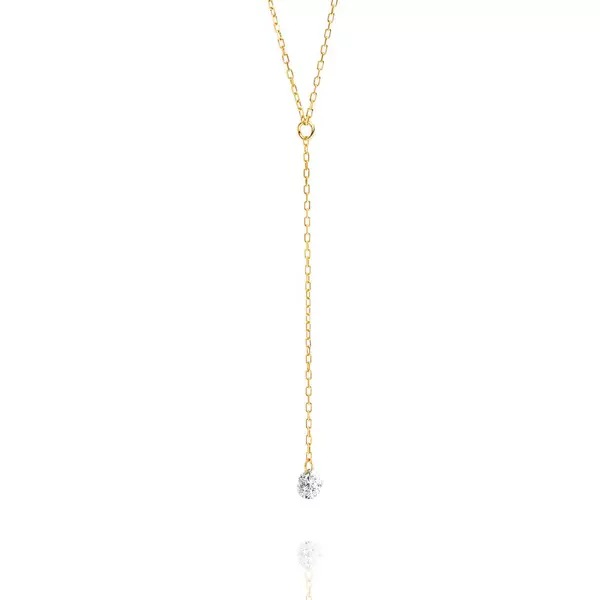 Leaf Jewelry Halskette Y-Pure Diamant, 18 K Gelbgold Bis zu 50% Rabatt