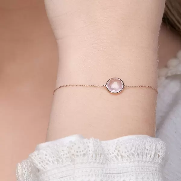 Leaf Jewelry Armkette Rosenquarz, 14 K Roségold Bis zu 60% Rabatt
