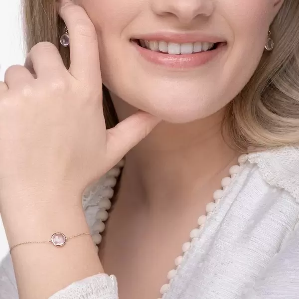 Leaf Jewelry Armkette Rosenquarz, 14 K Roségold Bis zu 60% Rabatt