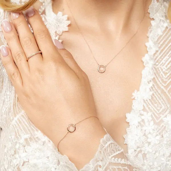 Leaf Jewelry Armkette Rosenquarz, 14 K Roségold Bis zu 60% Rabatt