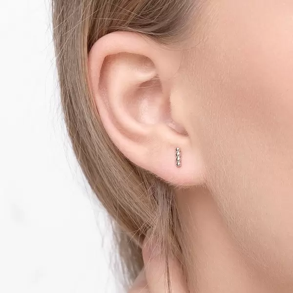 Leaf Jewelry Ohrstecker 4 Kugel, 14K Weißgold Bis zu 65% Rabatt