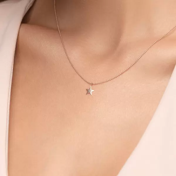 Leaf Jewelry Halskette STAR, 14 K Rosegold Bis zu 55% Rabatt