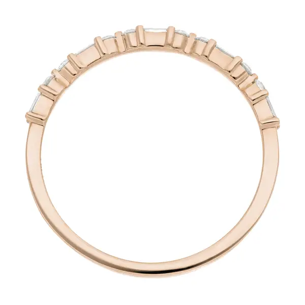 Leaf Jewelry Ring mit Baguette Diamanten, 14K Rosegold Nur noch ein Tag übrig