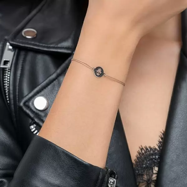 Leaf Jewelry Glücksbändchen Hand der Fatima, 14 K Weißgold, Beige Riesige Rabatte