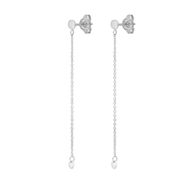 Leaf Jewelry Ohrringe Pure Kette, 18 K Weißgold Clearance-Verkauf
