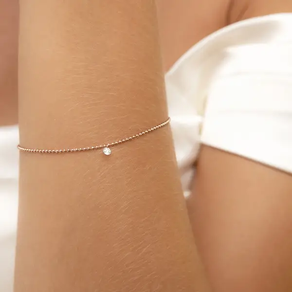 Leaf Jewelry Armkette Pure Ball Chain, Diamant, 14 K Gelbgold Im Verkauf
