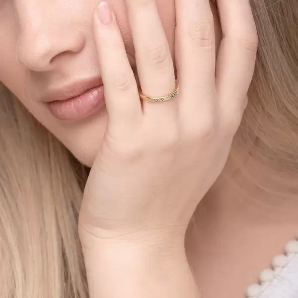 Leaf Jewelry Ring Plaid, matt, 18 K Gelbgold vergoldet, Gr.50 Angebote