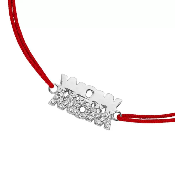Leaf Jewelry Glücksarmband WOW MOM, 925 Sterlingsilber, Rot Fabrik Onlineshop