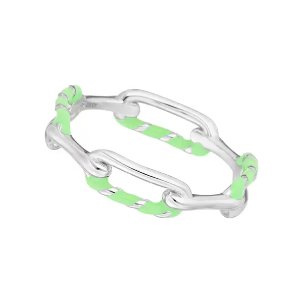 Leaf Jewelry Ring Neon Twist, 925 Sterlingsilber, grün, Gr.54 Sonderangebot