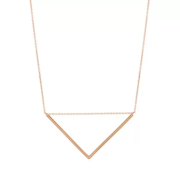 Leaf Jewelry Halskette Big Triangle, 18 K Rosegold vergoldet Versandkostenfrei
