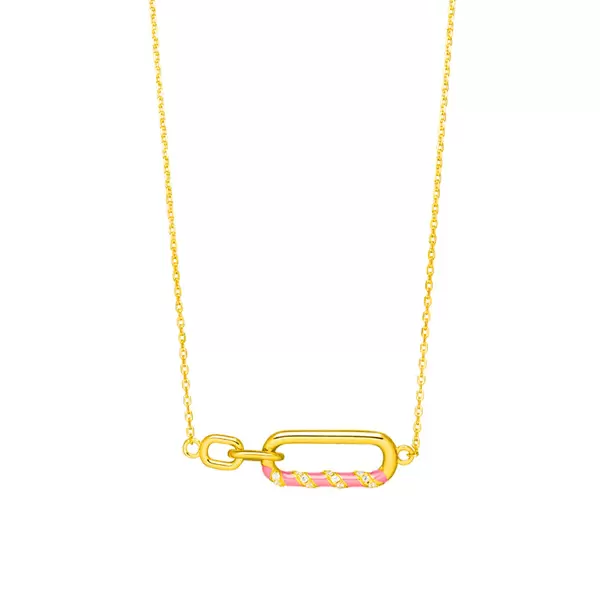 Leaf Jewelry Silber Halskette, Gelbgold, Neon Twist Cyber Monday