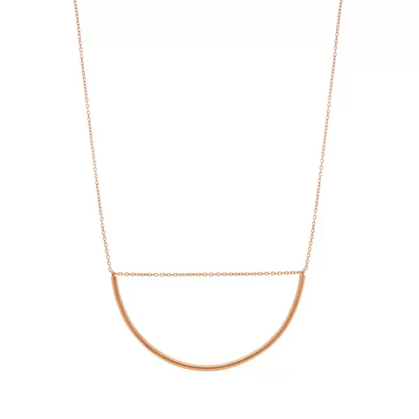 Leaf Jewelry Halskette Big Semicircle, 18 K Rosegold vergoldet Muttertagsangebot