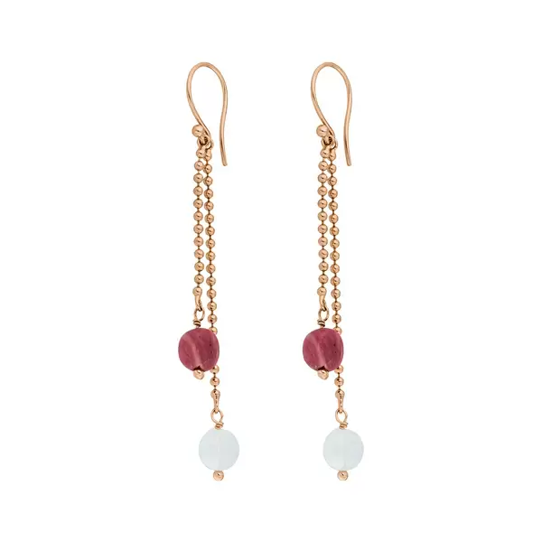 Leaf Jewelry Ohrhänger Gorgeous Gems, 18 K Rosegold vergoldet Lagerräumung