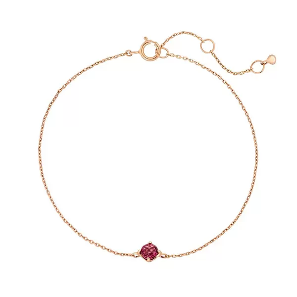Leaf Jewelry Armkette Cabochon, Rhodolite, 14 K Rosegold Heißer Verkauf