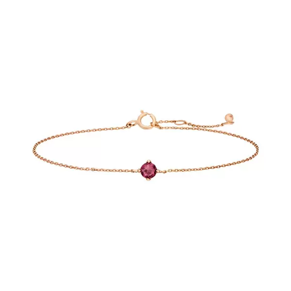Leaf Jewelry Armkette Cabochon, Rhodolite, 14 K Rosegold Heißer Verkauf
