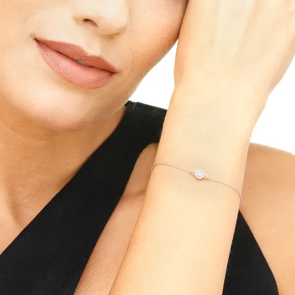 Leaf Jewelry Armkette Pavé II mit Diamanten, 18 K Weißgold Neueste Mode