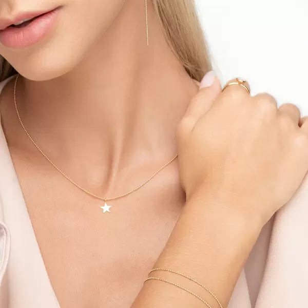 Leaf Jewelry Halskette STAR, 14 K Gelbgold Neuheiten