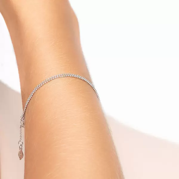 Leaf Jewelry Armkette Ball Chain Double, 14 K Weißgold Riesige Ersparnisse