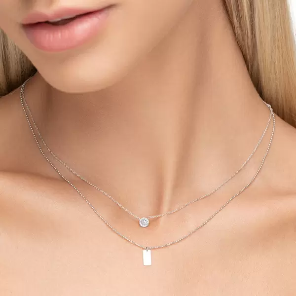 Leaf Jewelry Halskette Pavé II mit Diamanten, 18 K Weissgold JETZT KAUFEN