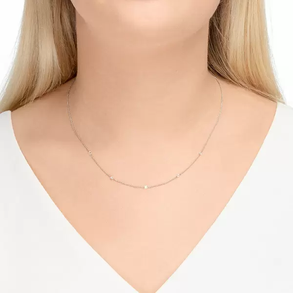 Leaf Jewelry Halskette Pure Quintruple Diamant, 18K Weißgold Letzte 2 Tage