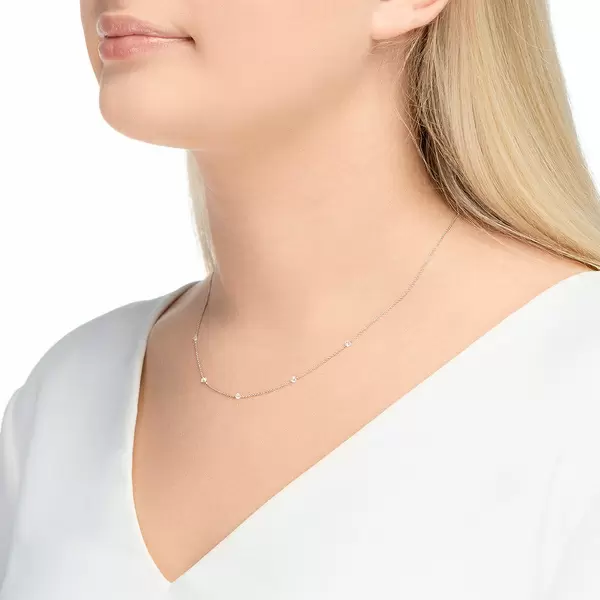 Leaf Jewelry Halskette Pure Quintruple Diamant, 18K Weißgold Letzte 2 Tage