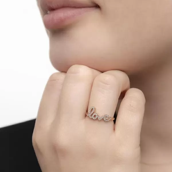 Leaf Jewelry Ring Love 18K Roségold mit Diamanten Letzter Tag