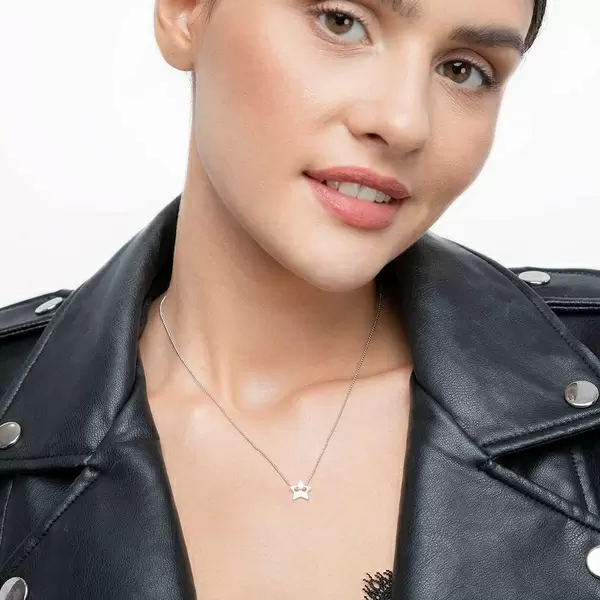 Leaf Jewelry Halskette Star, 14 K Weißgold Sonderangebot der Fabrik