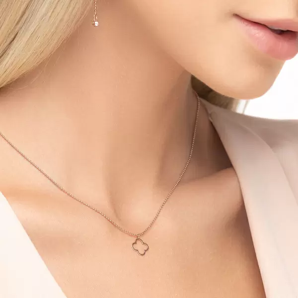 Leaf Jewelry Halskette GENTLE CLOVER, 14 K Rosegold Bis zu 55% Rabatt