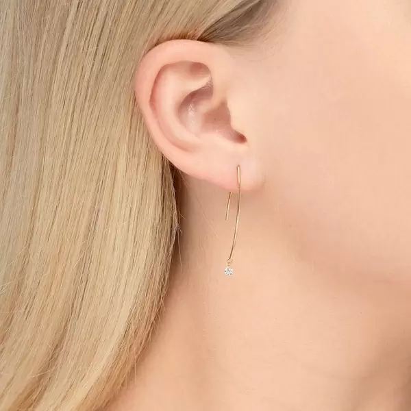 Leaf Jewelry Creole Pure M Diamant, 18 K Gelbgold Super Rabatt