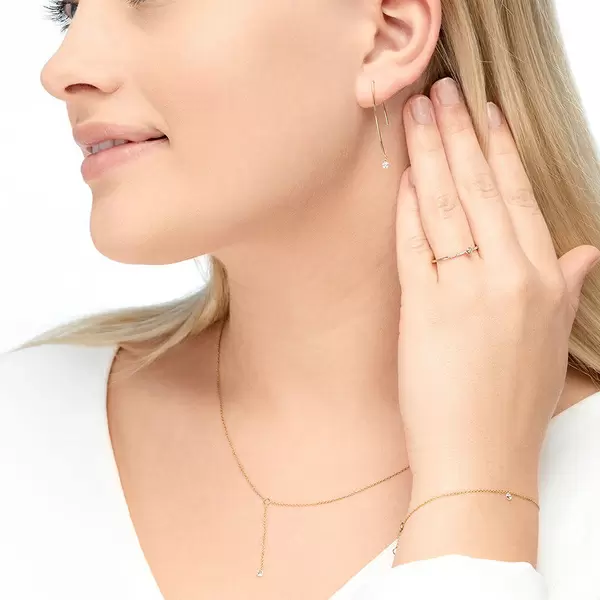 Leaf Jewelry Creole Pure M Diamant, 18 K Gelbgold Super Rabatt