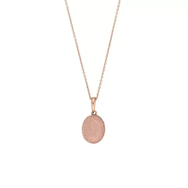 Leaf Jewelry Halskette Cabochon II, 14 K Rosegold, Rosenquarz zollfrei