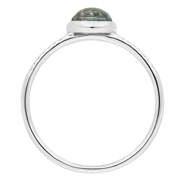 Leaf Jewelry Ring Labradorit mit Diamanten, 14K Weißgold Limitierter Zeitrabatt