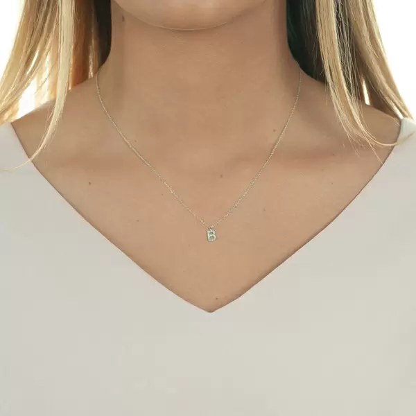 Leaf Jewelry Halskette Letter "B", 14 K Weißgold mit Diamanten Versandkostenfrei