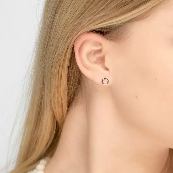 Leaf Jewelry Ohrstecker Circle, 14 K Weissgold Flash Sale