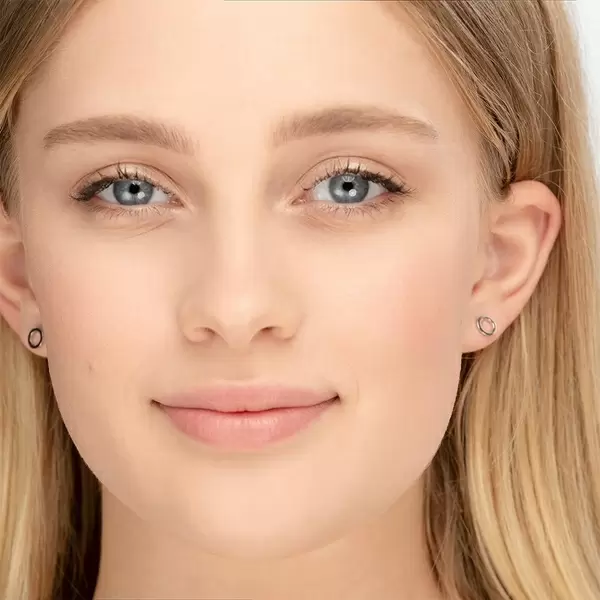 Leaf Jewelry Ohrstecker Circle, 14 K Weissgold Flash Sale