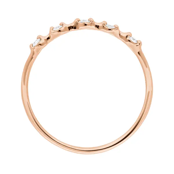 Leaf Jewelry Ring mit 5 Diamanten, 14K Rosegold Weihnachtsangebot