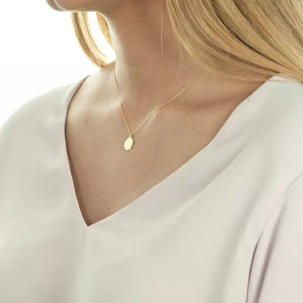 Leaf Jewelry Halskette Plate, 14 K Gelbgold Zeitlich begrenztes Angebot